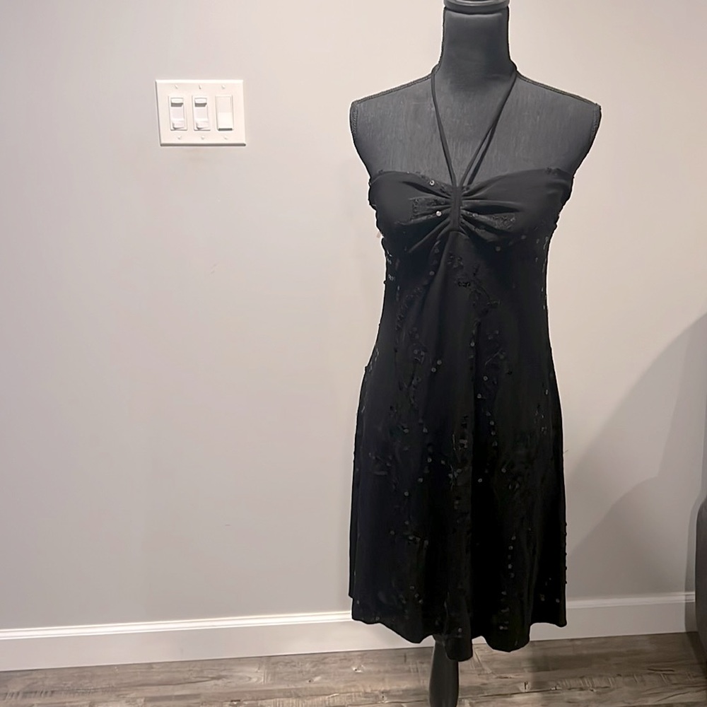 Black Dress with sparkles Sz L - Picture 1 of 6